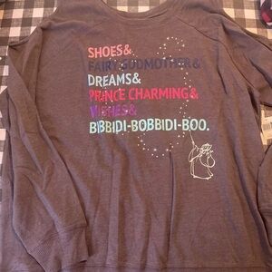 Disney parks Cinderella Graphic Sweatshirt - Gray with Multicolor Text